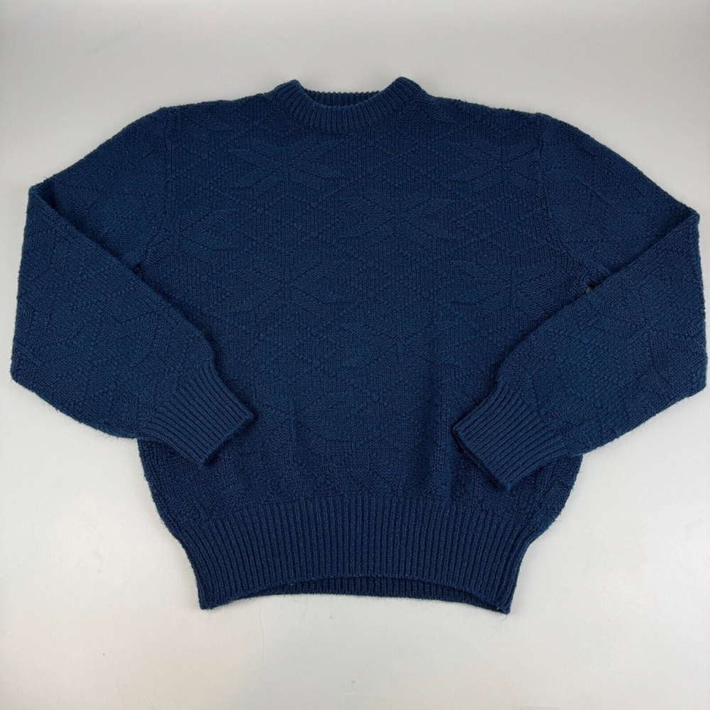 Vintage Royal North Mills Mens Size XL Sweater Orlon Blue Knit Pullover Made USA